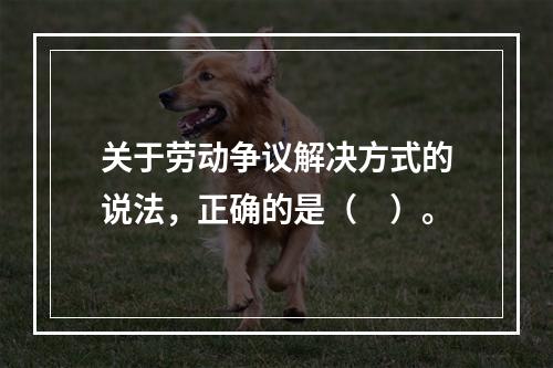 关于劳动争议解决方式的说法，正确的是（　）。