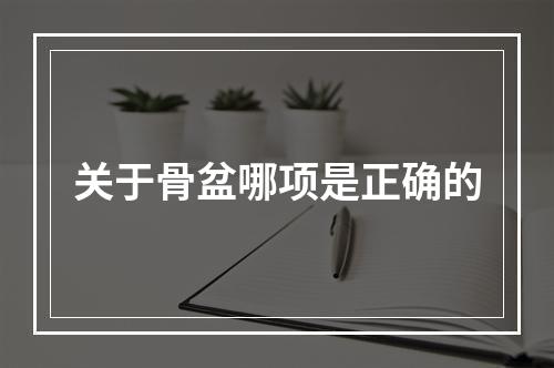 关于骨盆哪项是正确的