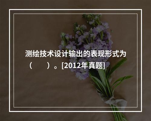 测绘技术设计输出的表现形式为（　　）。[2012年真题]