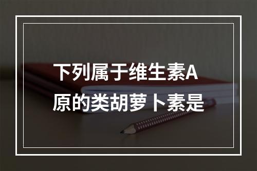 下列属于维生素A原的类胡萝卜素是