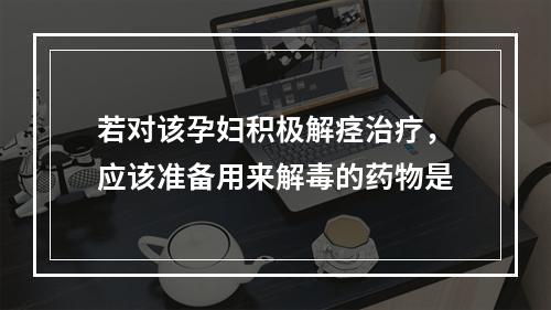 若对该孕妇积极解痉治疗，应该准备用来解毒的药物是