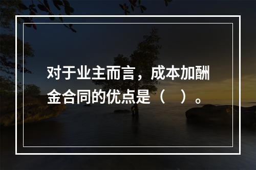 对于业主而言，成本加酬金合同的优点是（　）。