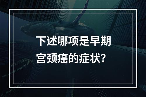 下述哪项是早期宫颈癌的症状？