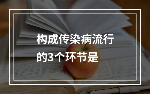 构成传染病流行的3个环节是