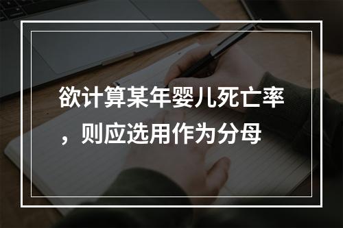 欲计算某年婴儿死亡率，则应选用作为分母