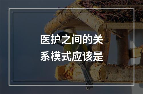 医护之间的关系模式应该是