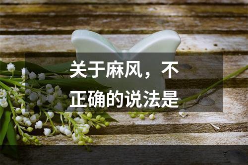 关于麻风，不正确的说法是