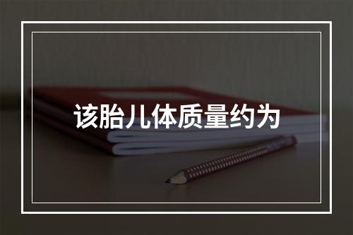 该胎儿体质量约为