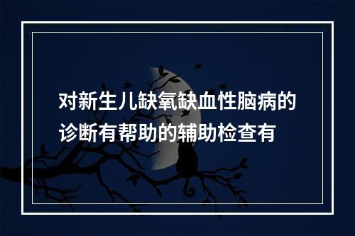 对新生儿缺氧缺血性脑病的诊断有帮助的辅助检查有