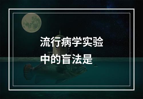 流行病学实验中的盲法是