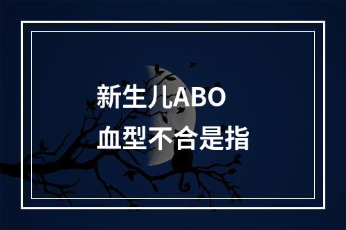 新生儿ABO血型不合是指