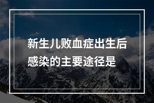 新生儿败血症出生后感染的主要途径是