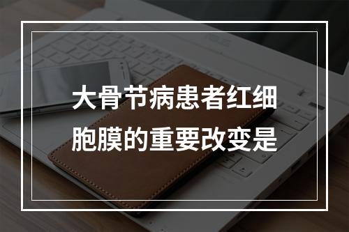 大骨节病患者红细胞膜的重要改变是