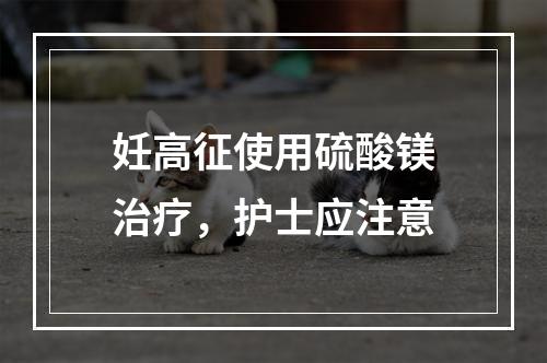 妊高征使用硫酸镁治疗，护士应注意