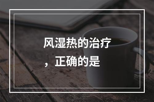 风湿热的治疗，正确的是