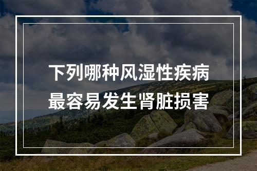 下列哪种风湿性疾病最容易发生肾脏损害