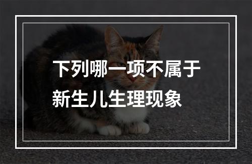 下列哪一项不属于新生儿生理现象