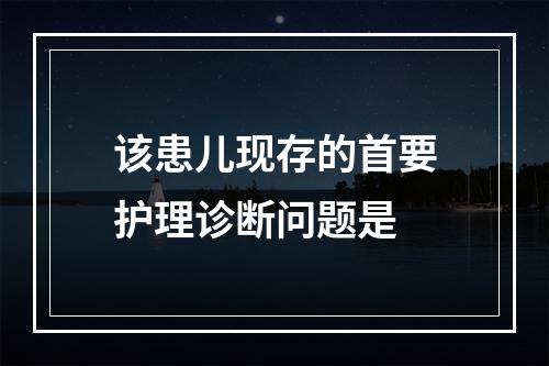 该患儿现存的首要护理诊断问题是