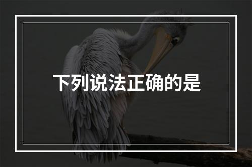 下列说法正确的是