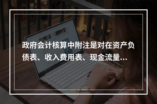 政府会计核算中附注是对在资产负债表、收入费用表、现金流量表等