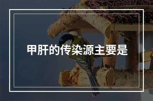 甲肝的传染源主要是