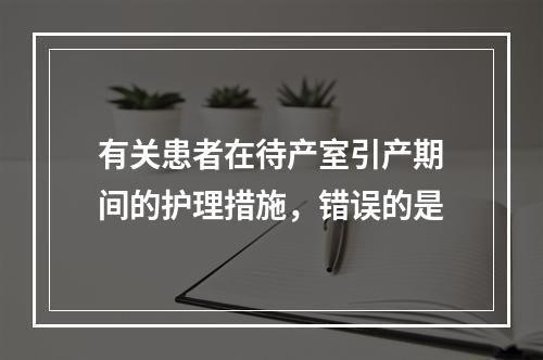 有关患者在待产室引产期间的护理措施，错误的是