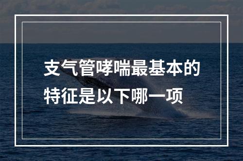 支气管哮喘最基本的特征是以下哪一项