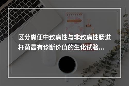 区分粪便中致病性与非致病性肠道杆菌最有诊断价值的生化试验是