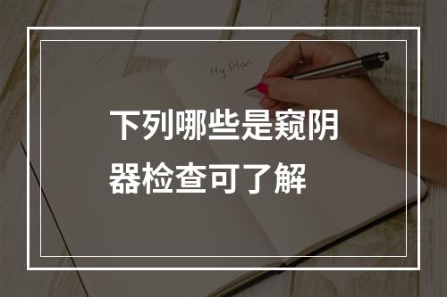 下列哪些是窥阴器检查可了解