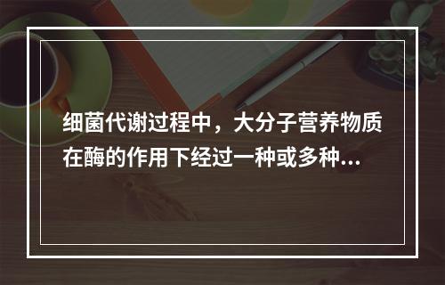 细菌代谢过程中，大分子营养物质在酶的作用下经过一种或多种途径