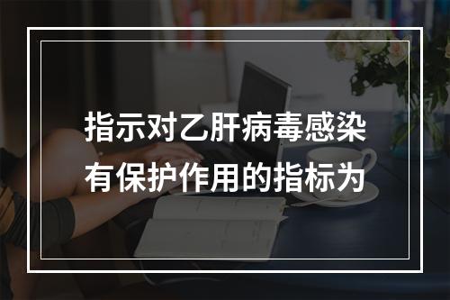 指示对乙肝病毒感染有保护作用的指标为