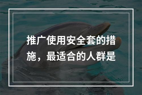 推广使用安全套的措施，最适合的人群是