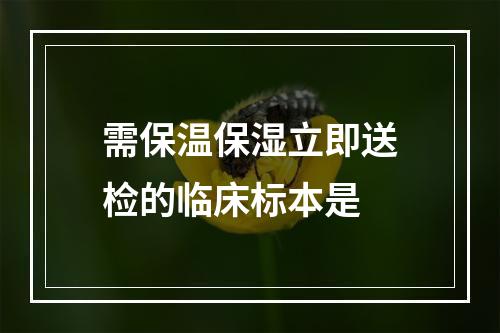 需保温保湿立即送检的临床标本是