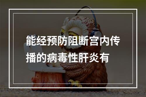 能经预防阻断宫内传播的病毒性肝炎有