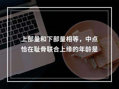 上部量和下部量相等，中点恰在耻骨联合上缘的年龄是