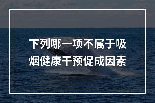 下列哪一项不属于吸烟健康干预促成因素