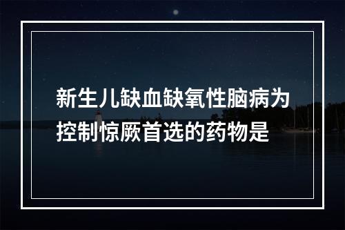 新生儿缺血缺氧性脑病为控制惊厥首选的药物是