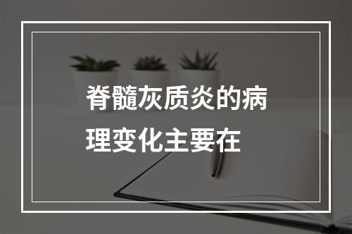 脊髓灰质炎的病理变化主要在