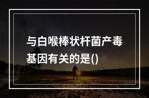 与白喉棒状杆菌产毒基因有关的是()