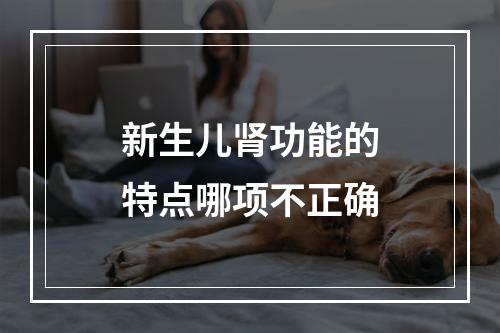 新生儿肾功能的特点哪项不正确