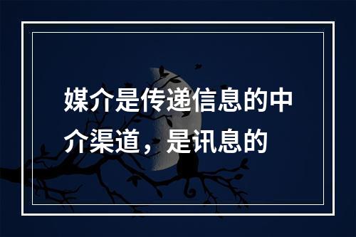 媒介是传递信息的中介渠道，是讯息的