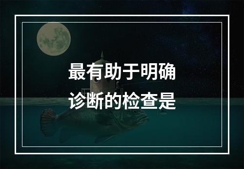 最有助于明确诊断的检查是