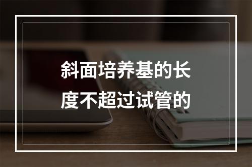 斜面培养基的长度不超过试管的