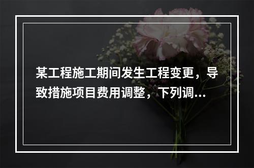 某工程施工期间发生工程变更，导致措施项目费用调整，下列调整措