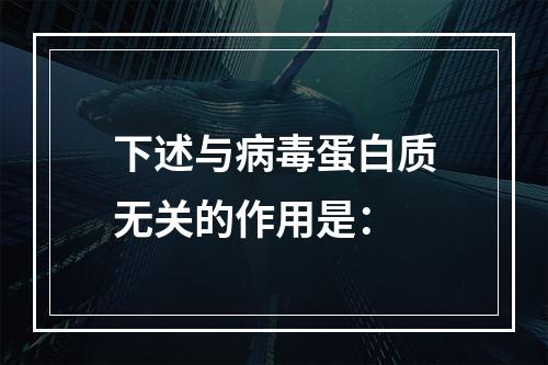 下述与病毒蛋白质无关的作用是：