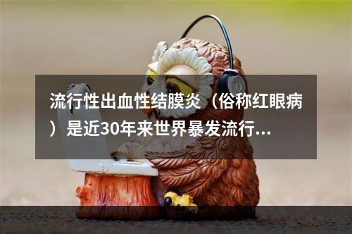 流行性出血性结膜炎（俗称红眼病）是近30年来世界暴发流行的一