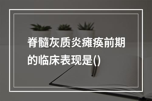 脊髓灰质炎瘫痪前期的临床表现是()