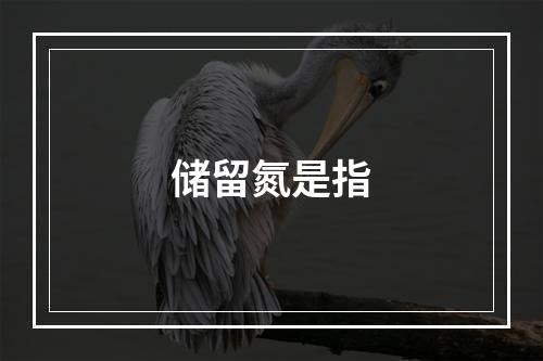 储留氮是指