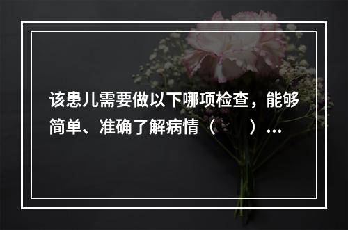 该患儿需要做以下哪项检查，能够简单、准确了解病情（　　）。