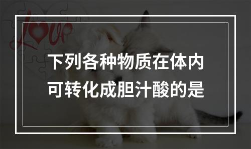 下列各种物质在体内可转化成胆汁酸的是